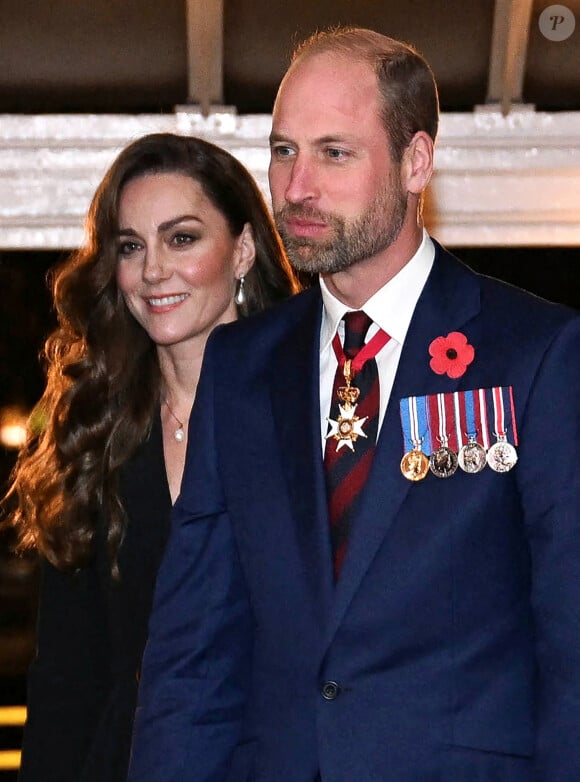 Le prince William, prince de Galles, Catherine Kate Middleton, princesse de Galles - La famille royale du Royaume Uni assiste au Festival du souvenir (Festival of Remembrance) au Royal Albert Hall, Londres le 9 novembre 2024. © Chris Ratcliffe / Pool / Julien Burton via Bestimage 