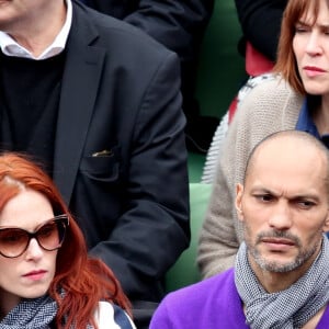 Audrey Fleurot et son compagnon Djibril Glissant dans les tribunes des internationaux de France de Roland Garros à Paris le 4 juin 2016. © Moreau - Jacovides / Bestimage