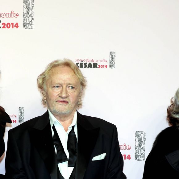 Niels Arestrup ( César acteur dans un second rôle dans le film " Quai d' Orsay " ) et sa femme Isabelle, Françoise Fabian - Arrivées Exterieur - 39ème cérémonie des Cesar au théâtre du Châtelet à Paris Le 28 Février 2014 