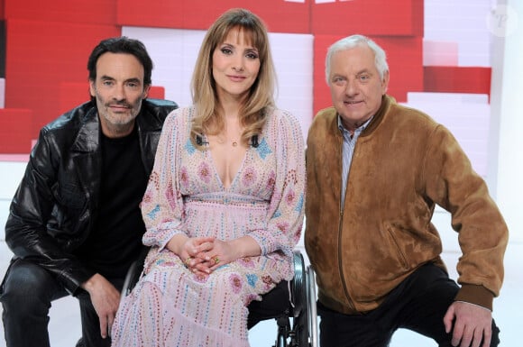 Exclusif - Anthony Delon, Anja Linder et Mathias Moncorgé Gabin - Enregistrement de l'émission "Vivement Dimanche" présentée par M.Drucker et diffusée le 1er mai sur France 2. Le 16 avril 2022 © Guillaume Gaffiot / Bestimage 