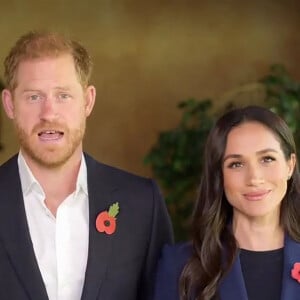 Le prince Harry, duc de Sussex et Meghan Markle, duchesse de Sussex dans un message vidéo à la Conférence ministérielle mondiale inaugurale sur la violence contre les enfants en Colombie