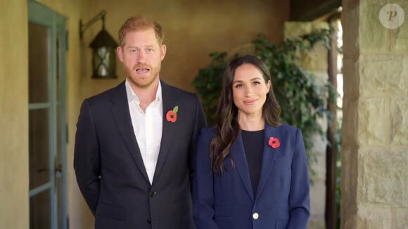 Le prince Harry, duc de Sussex et Meghan Markle, duchesse de Sussex dans un message vidéo à la Conférence ministérielle mondiale inaugurale sur la violence contre les enfants en Colombie