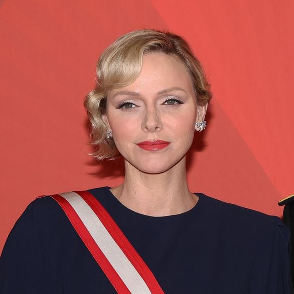 Le prince Albert II de Monaco et la princesse Charlene durant la traditionnelle soirée de la Fête Nationale Monégasque au Grimaldi Forum à Monaco. La Famille Princière et leurs convives ont assisté à un opéra en 4 actes "La Bohême". © JC VINAJ / Pool Monaco / Bestimage