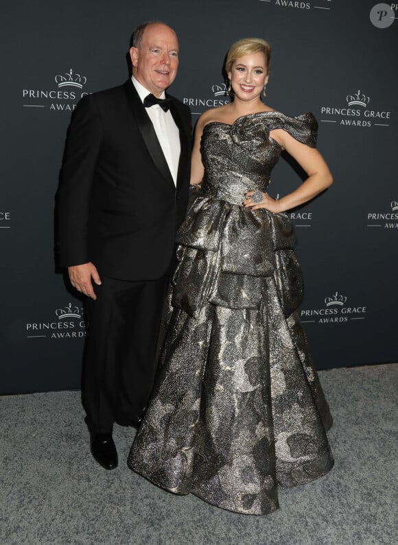 Le prince Albert II de Monaco et sa fille Jazmin Grace Grimaldi à New York le 23 octobre 2024 pour le 40ème anniversaire des Princess Grace Awards au Pierre Hotel.