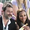 Jeffrey Dean Morgan et Zoe Saldana sur le tournage de The Losers à Los Angeles le 20 mars 2010