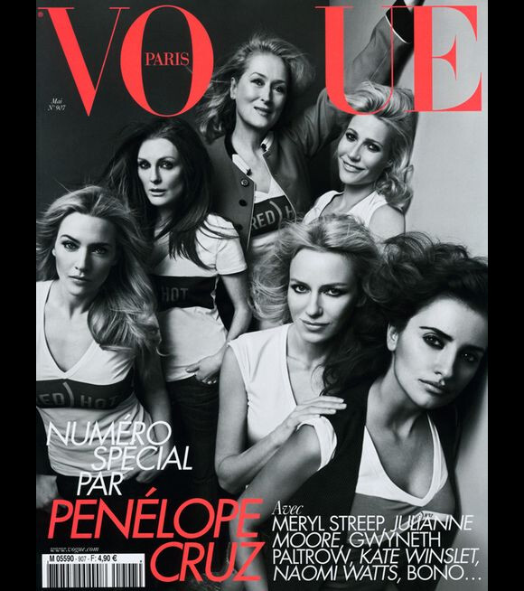 Penélope Cruz, Meryl Street, Gwyneth Paltrow, Kate Winslet et Naomi Watts sur la couverture de Vigue France mai 2010