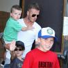 David Beckham et ses fils Brookly, Romeo et Cruz, à Los Angeles, le 23 juillet 2009 !