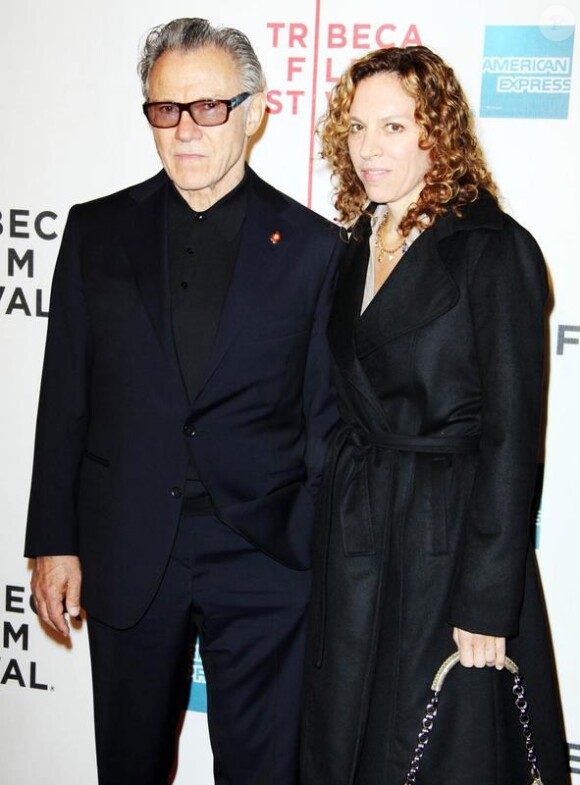 Harvey Keitel et sa femme Daphna Kastner lors de la projection du film Ondine durant le festival de Tribeca à New York le 28 avril 2010