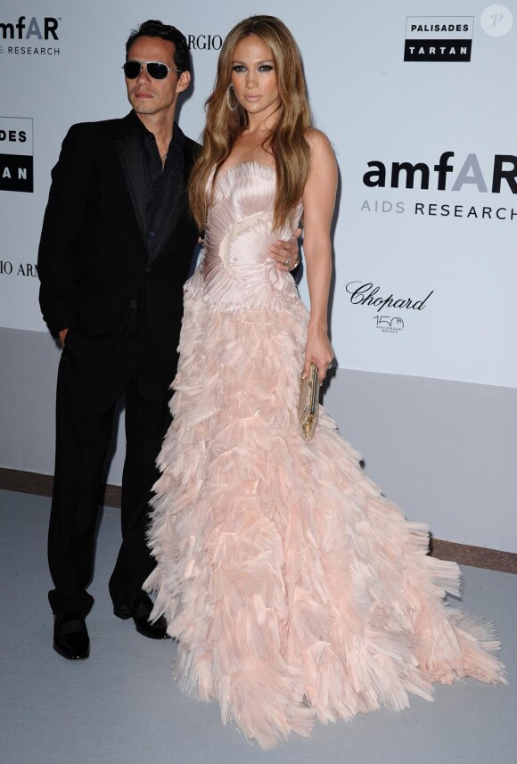 Jennifer Lopez et Marc Anthony au gala de l'amfAR le 20 mai 2010 à Antibes