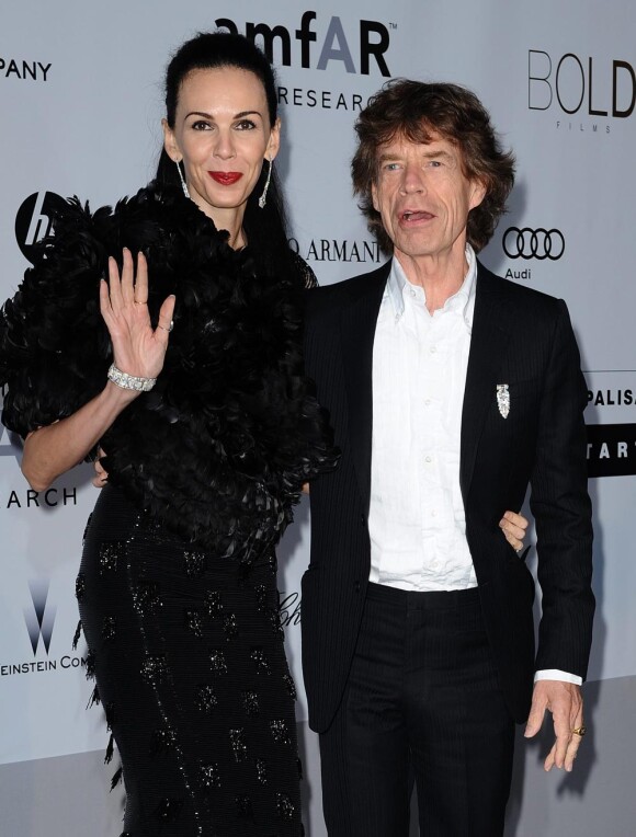 Mick Jagger et L'wren Scott au gala de l'amfAR le 20 mai 2010 à Antibes