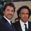 Javier Bardem et Alejandro Gonzales Inarritu lors du dernier tapis rouge du 63e festival de Cannes le 23 mai 2010