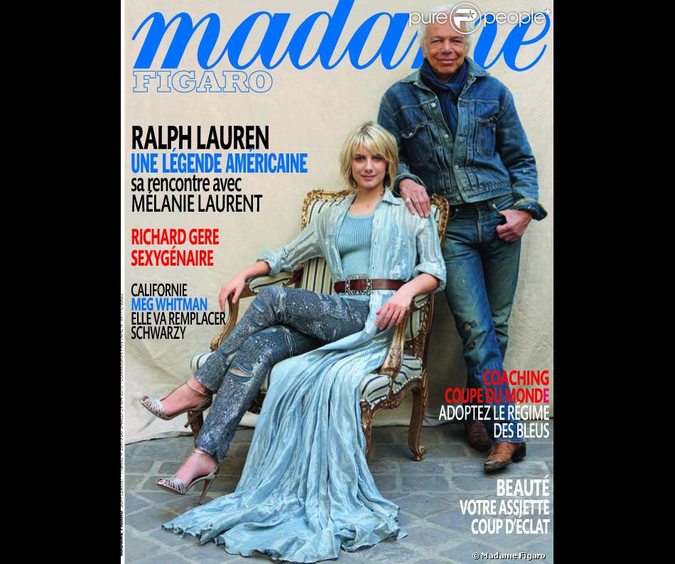 Ralph Lauren et Mélanie Laurent en couverture de Madame Figaro - Purepeople