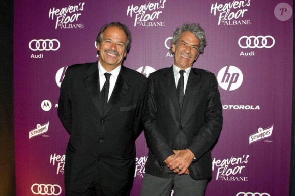 Jean-Pierre Lavoignat et Michel Rebichon au Heaven's Floor by Albane, à l'occasion du 63e Festival de Cannes, en mai 2010.