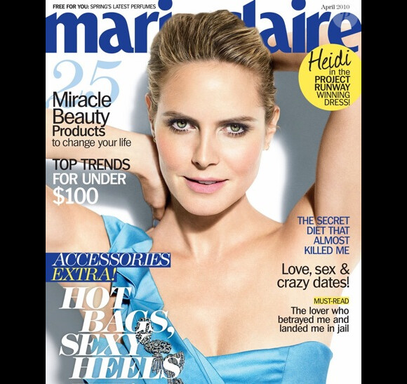 Heidi Klum en couverture de Marie-Claire du mois d'avril 2010