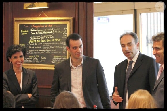 Rachida Dati avec Jean-François Copé le 1 er juin devant les jeunes de Génération France, le club politique du patron des députés de l'UMP.