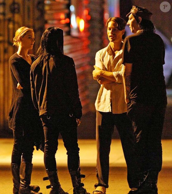 Marilyn Manson, très souriant, avec sa belle Evan Rachel Wood, à New York, le 29 mai 2010