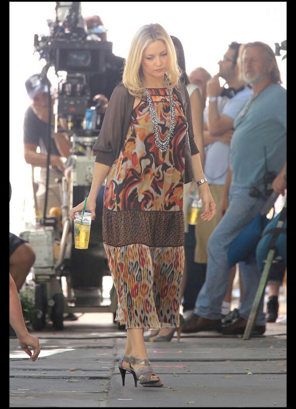Kate Hudson a l'air triste sur le tournage de Something Borrowed à New York le 15 juin 2010