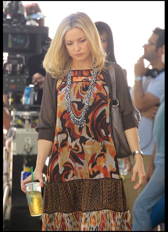Kate Hudson a l'air triste sur le tournage de Something Borrowed à New York le 15 juin 2010