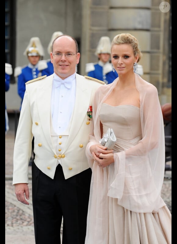 Charlene Wittstock lors du mariage de la princesse Victoria de Suède. Le 18 juin 2010