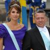 Rania de Jordanie et son époux le roi Abdullah lors du mariage de Victoria de Suède le 19 juin 2010