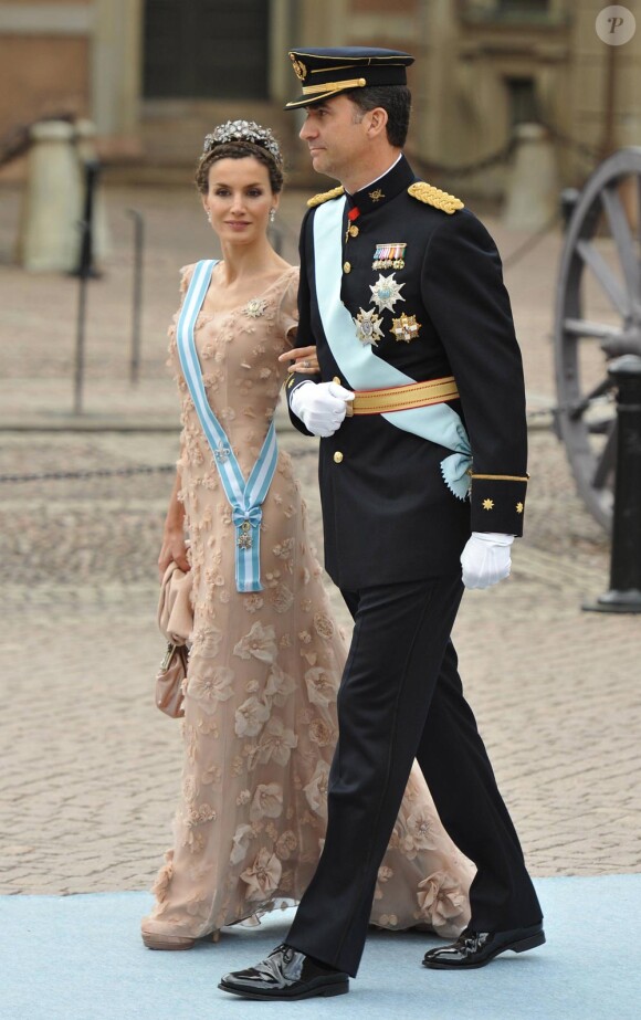 Letizia et Felipe lors du mariage de Victoria de Suède  le 19 juin 2010. 
