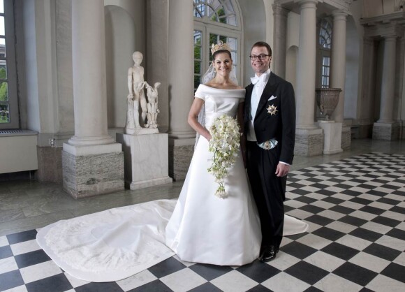 Mariage de Victoria de Suède, le 19 juin 2010 : photos officielles au cours du banquet nuptial donné en soirée au Hall of State du palais royal de Stockholm.