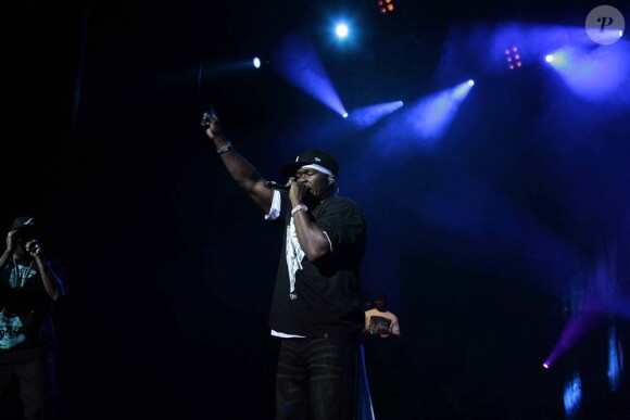 50 Cent en concert à Sao Paulo, au Brésil, le 15 juillet 2010