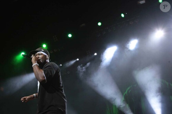 50 Cent en concert à Sao Paulo, au Brésil, le 15 juillet 2010