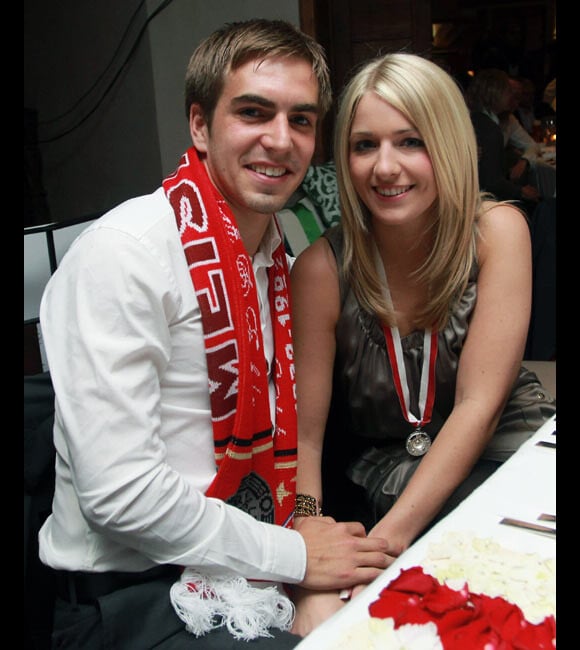 Philipp Lahm et sa foancée Claudia Schattenberg en mai 2010 
