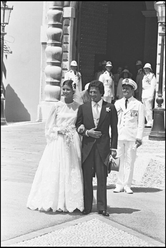 Caroline de Monaco et Philippe Junot le jour de leur mariage, le 29 juin 1978