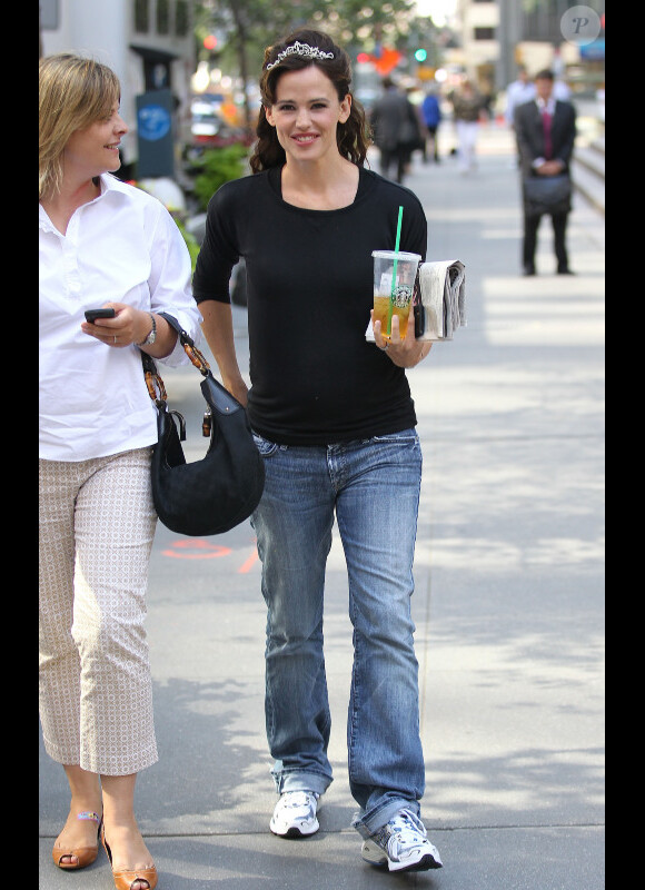 Jennifer Garner sur le tournage du film Arthur le 27 juillet 2010 à New York