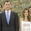Letizia d'Espagne et son époux Felipe au Palais Zarzuela le 29 juillet 2010