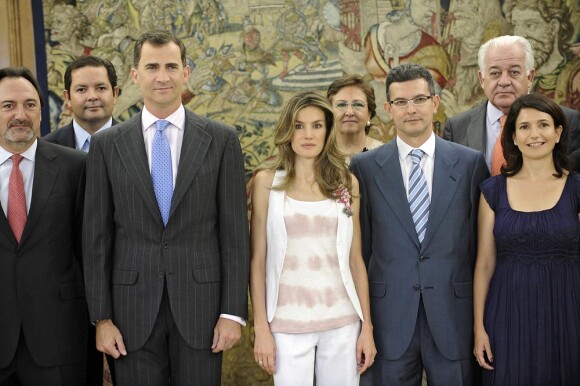 Letizia d'Espagne et son époux Felipe au Palais Zarzuela le 29 juillet 2010
