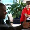 Shaquille O'Neal et Justin Bieber donnaient mercredi 4 août 2010 une conférence de presse à Orlando, à quelques heures de leur duel : un concours de danse !