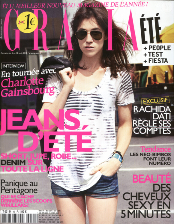 Charlotte Gainsbourg en couverture de Grazia