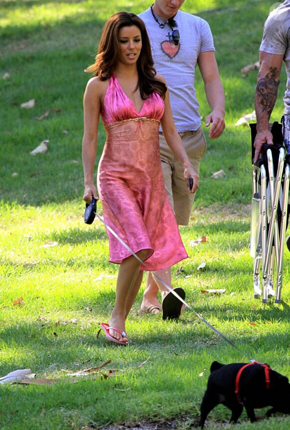 Eva Longoria sur le tournage de Desperate Housewives. 16/08/2010