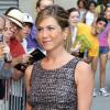 Jennifer Aniston arrive au Daily Show à New York pour y faire la promotion de son film The Switch le 19 août 2010