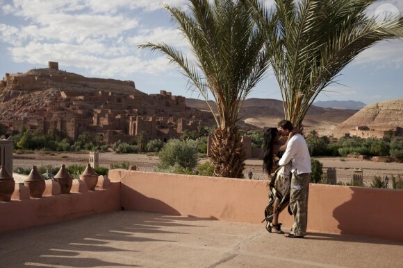 Matthias Pohl, le vainqueur de Secret Story 2, avec sa fiancee Gabriella en vacances a Ouarzazate au Maroc le 11 aout 2010
