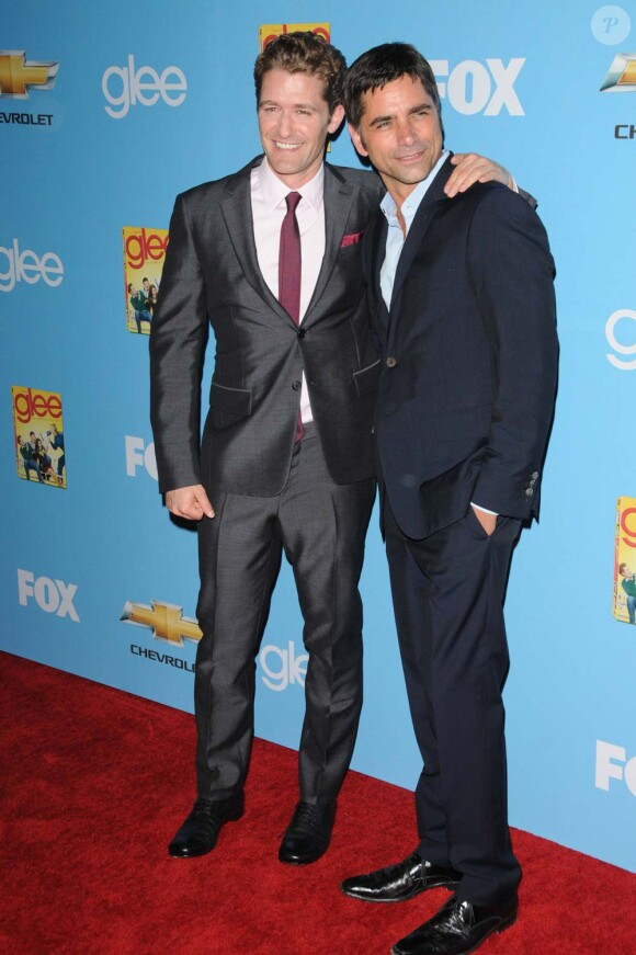 Avant-première Glee saison 2, à Los Angeles, le 7 septembre 2010 : Matthew Morriosn et John Stamos