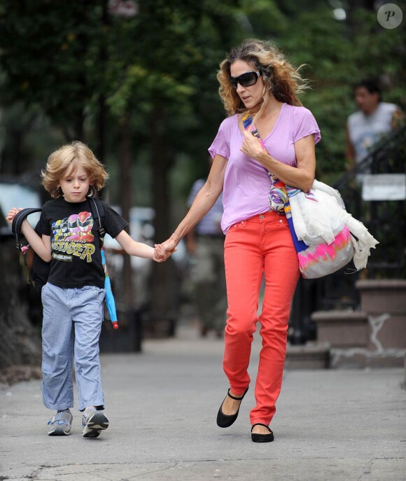 Sarah Jessica Parker et son fils James à New York, le 8 septembre 2010