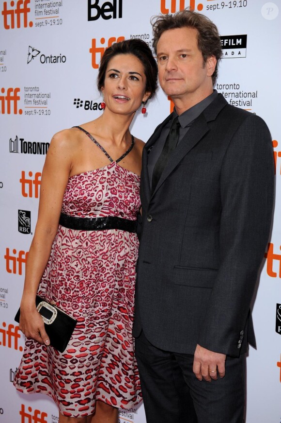 Colin Firth et sa femme Livia Giuggioli à la présentation du film The King's Speech, au Festival du film à Toronto