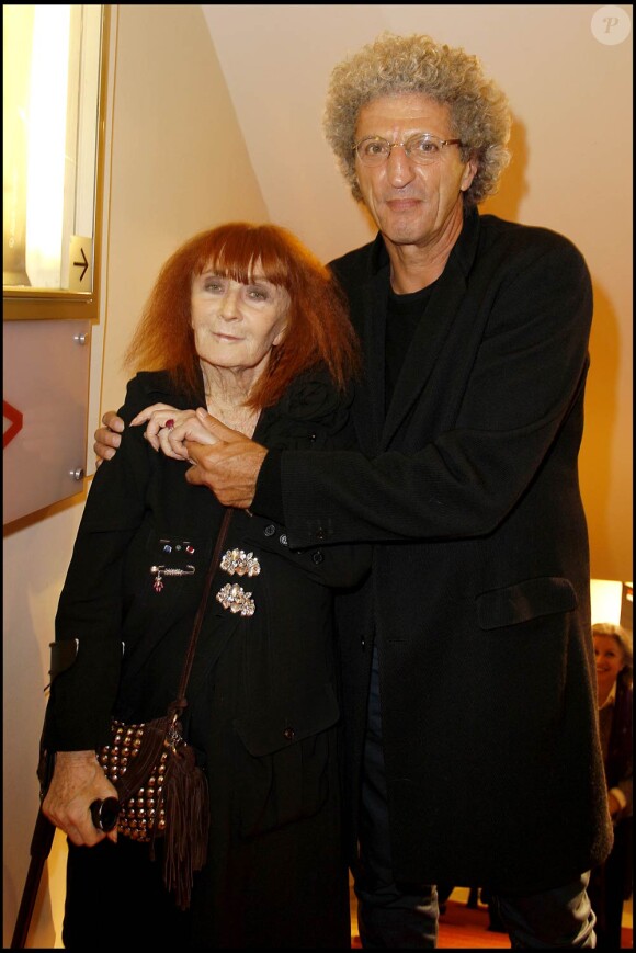 Sonia Rykiel et Elie Chouraqui, à l'occasion de l'avant-première de Yves Saint Laurent - Pierre Bergé : L'amour fou, qui s'est tenue au cinéma L'Arlequin, à Paris, le 20 septembre 2010.