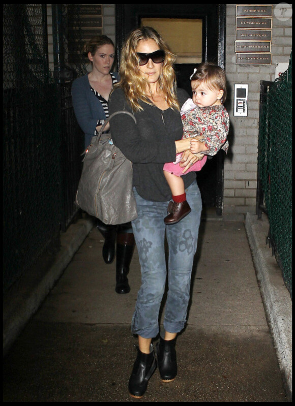Sarah Jessica Parker et ses jumelles Marion et Tabitha à New York, le 28 septembre 2010