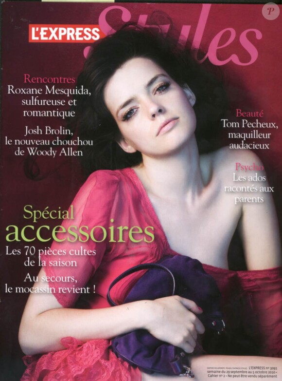 Roxane Mesquida en couverture de L'Express Styles