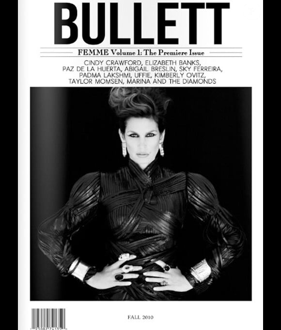 Cindy Crawford en couverture du nouveau magazine Bullett