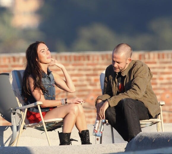 Megan Fox et Dominic Monaghan sur le tournage de Love the way you lie, d'Eminem et Rihanna