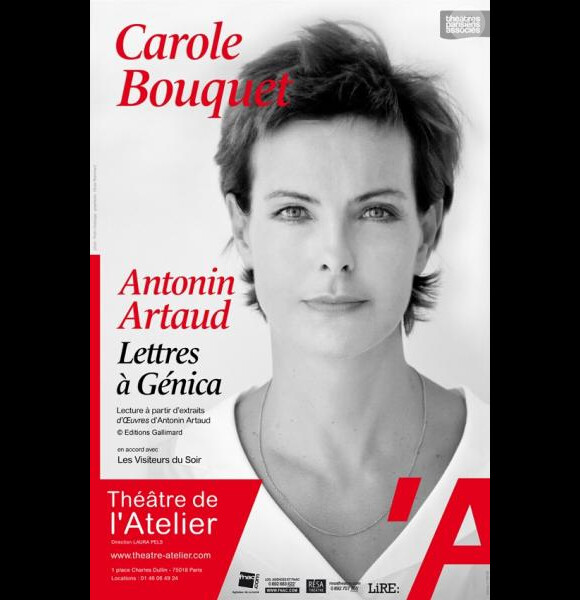 Carole Bouquet au Théâtre de L'Atelier, à Paris