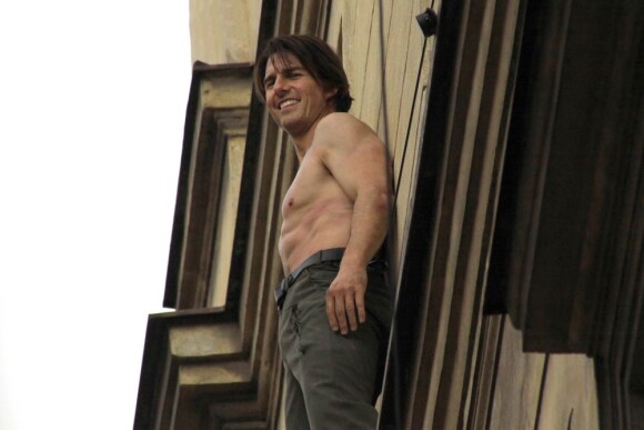 Tom Cruise tourne Mission Impossible 4 : Le Protocole Fantôme, en octobre 2010.