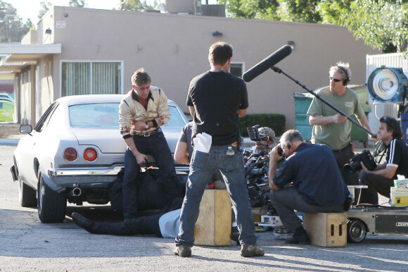 Ryan Gosling sur le tournage de Drive à Los Angeles le 26 octobre 2010