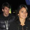 Lionel Messi et sa compagne Antonella Roccuzzo à la grande première du Cirque du Soleil à Barcelone le 6 novembre 2010